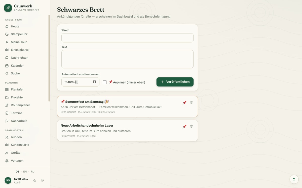 Bulletin Board — Screenshot