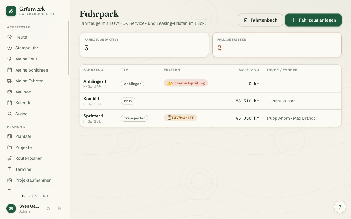 Fleet — Never Miss a TÜV, Service or Lease Deadline Again — Screenshot