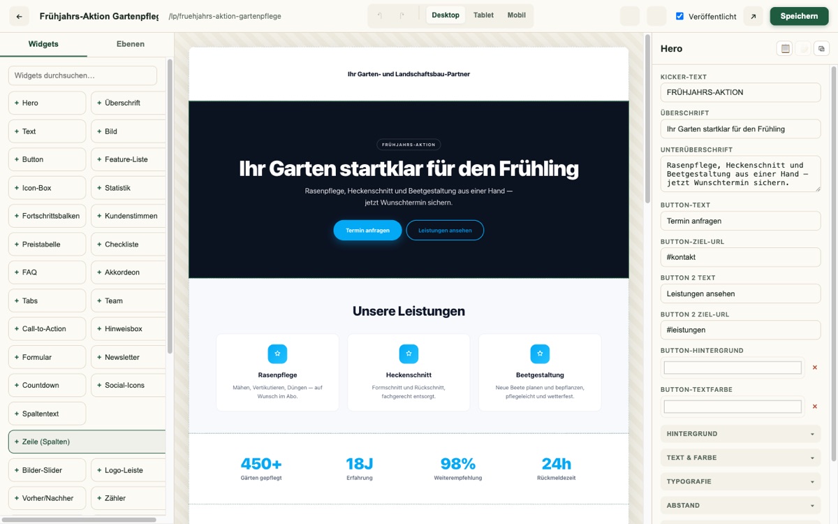 Landing Page Builder for Your Own Campaign Pages, No Agency, No Waiting — Screenshot
