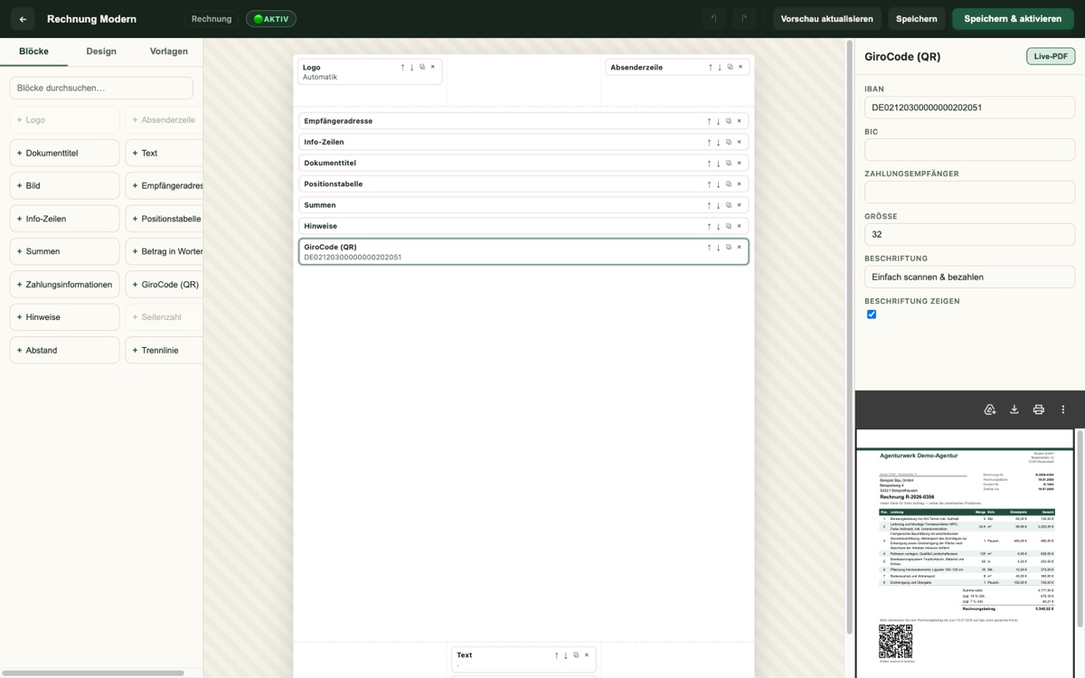 PDF Designer: Give Invoices, Quotes and Documents Your Own Look — Screenshot
