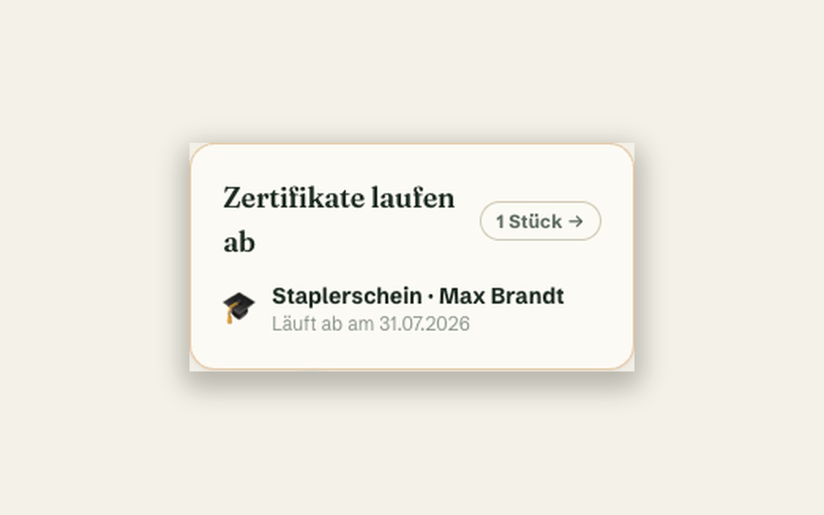 Deadline Warning on the Dashboard, Before It Gets Tight — Screenshot