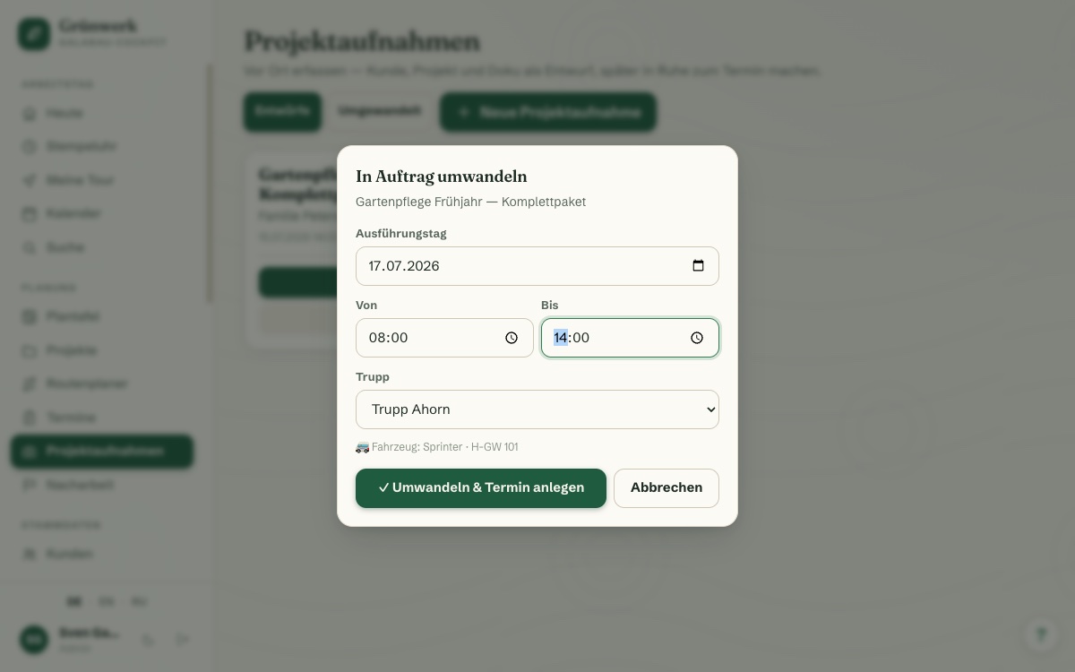 From draft to finished job — Screenshot