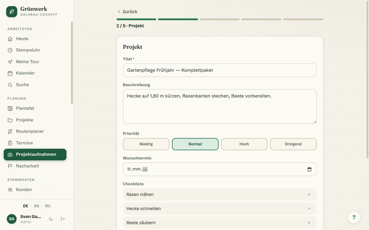 On-Site Project Capture — Screenshot