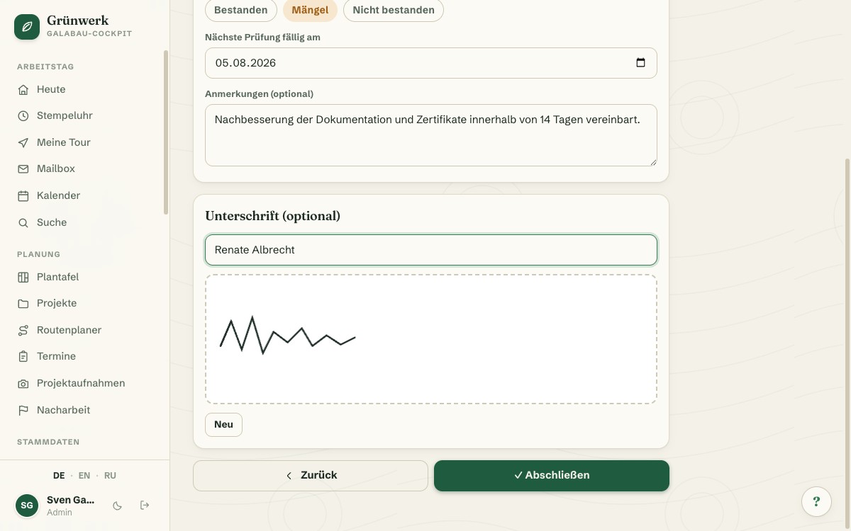 Signature Right on the Screen — Screenshot