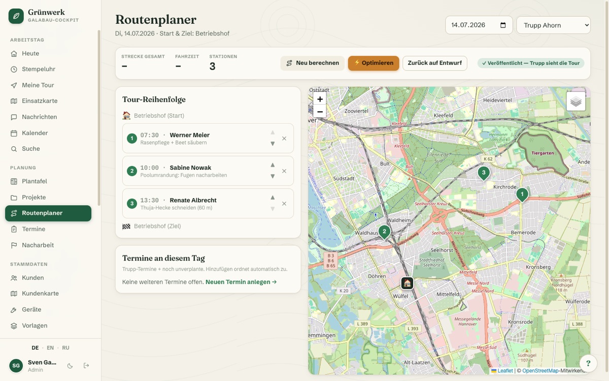 Route Planner & My Tour — Screenshot