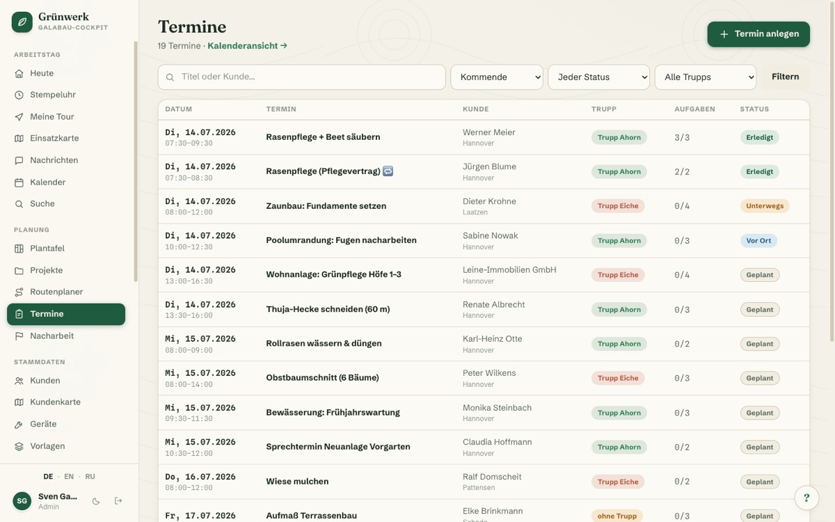 Packing lists and conflict warnings — Screenshot