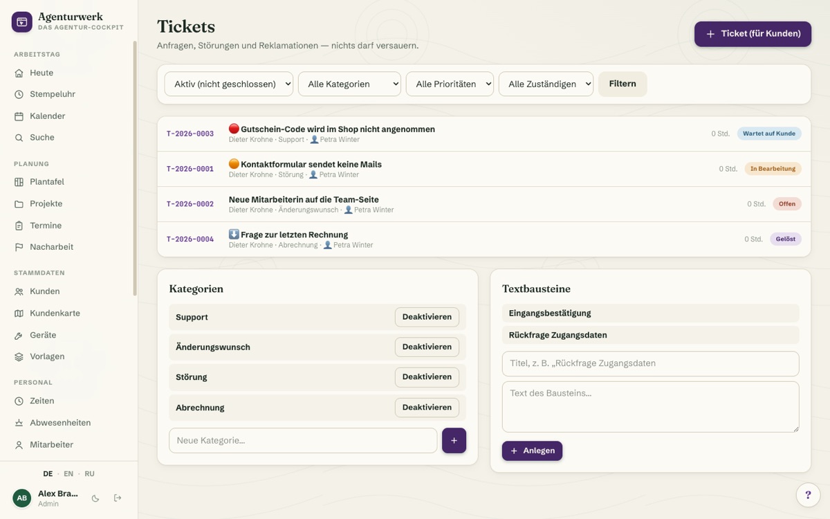 Ticket System — Screenshot