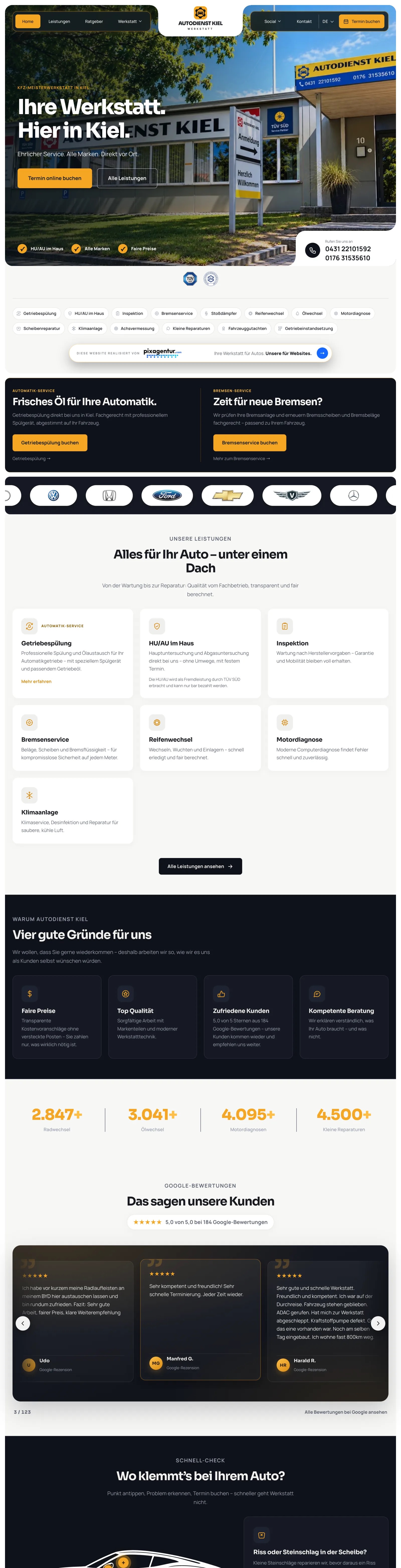 Screenshot of the kfzkiel.de website