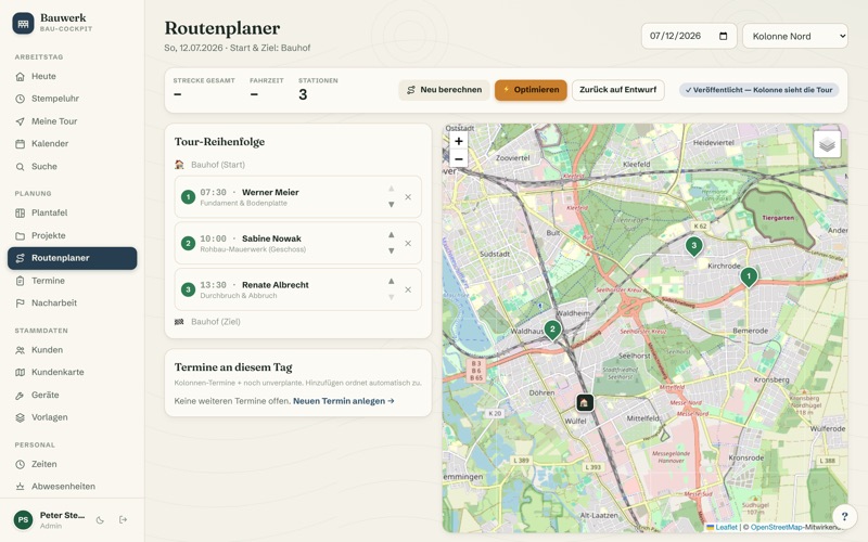 Route planner with map & optimisation