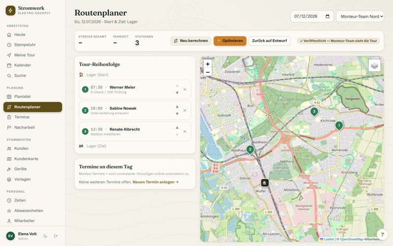 Route planner with map & optimisation