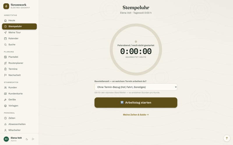 Time clock — offline-capable