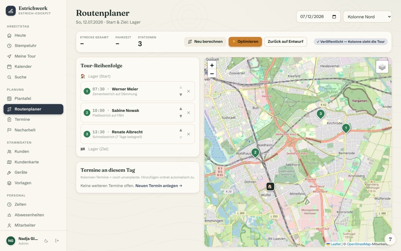 Route planner with map & optimisation