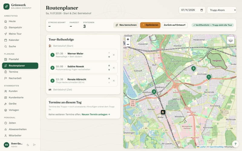 Route planner with map & optimisation