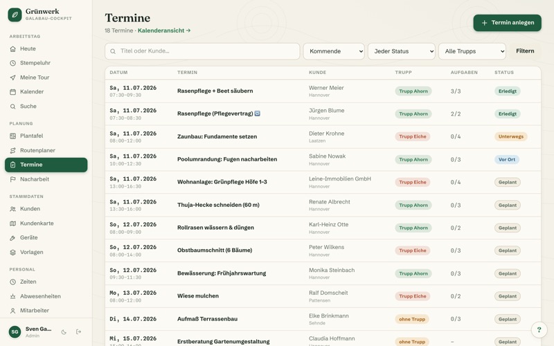 Appointments with task checklists