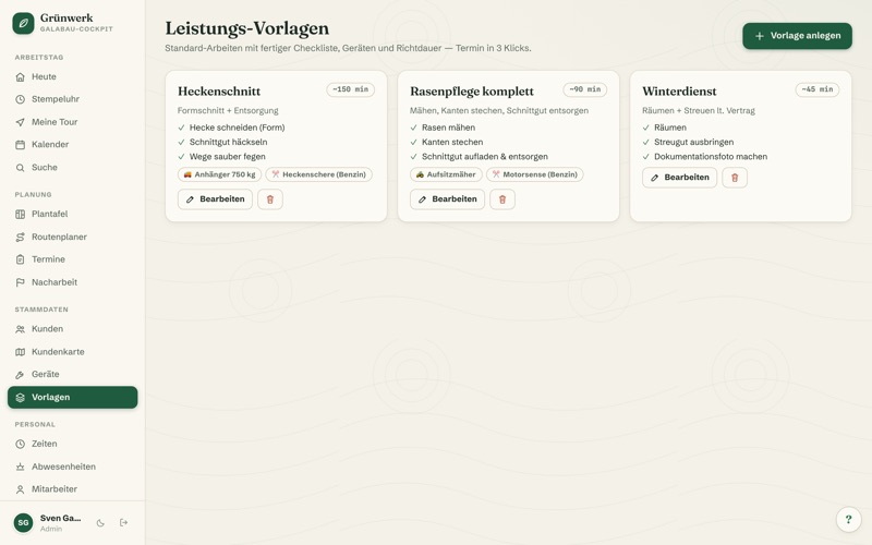 Service templates