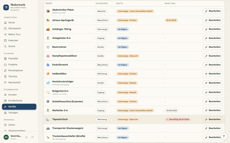 Equipment: 15 painter tools preloaded