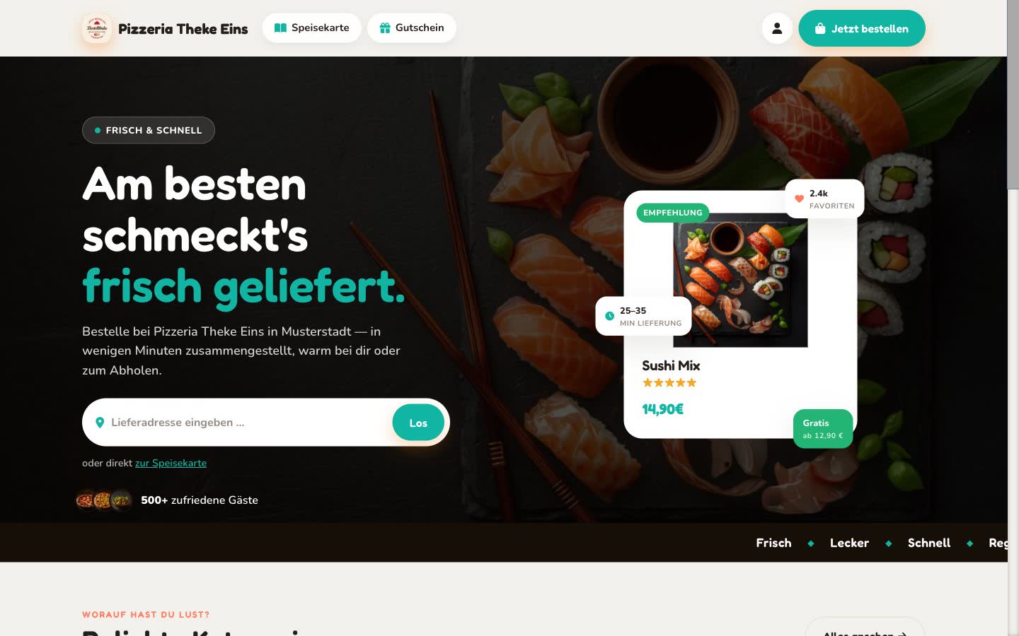 Design-Welt Sushi: eigene Farbwelt und passendes Startbild