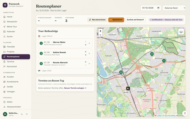 Route planner with map & optimisation