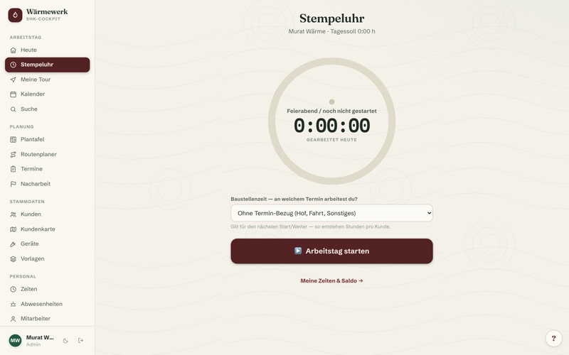 Time clock — offline-capable
