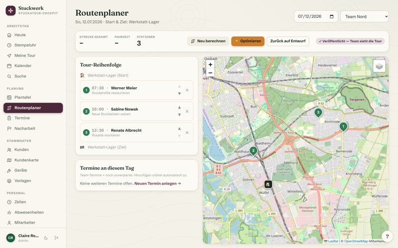 Route planner with map & optimisation